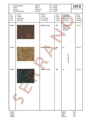 Échantillons de Couleurs et de Garnitures / Type: 911 T E S + 914 914/6, ā partir de mod 70 - Page 70