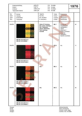 Échantillons de Couleurs et de Garnitures / Type: 911 T E S + 914 914/6, ā partir de mod 70 - Page 77