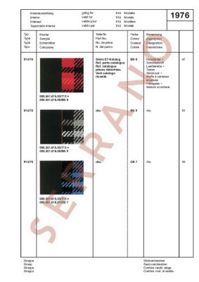 Échantillons de Couleurs et de Garnitures / Type: 911 T E S + 914 914/6, ā partir de mod 70 - Page 78