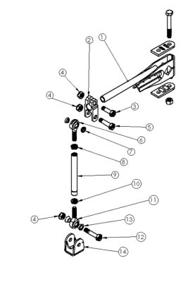 SCHEMATIC - 914-6 GT Front Sway Bar Sway Bar Arm and Drop Link