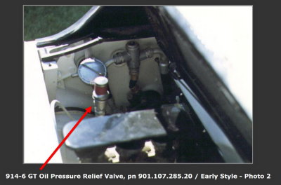 914-6 GT Preschona Oil Pressure Relief Valves - Install Photo 1