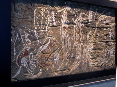 Ancient rock art (1988) on fibreglass panel