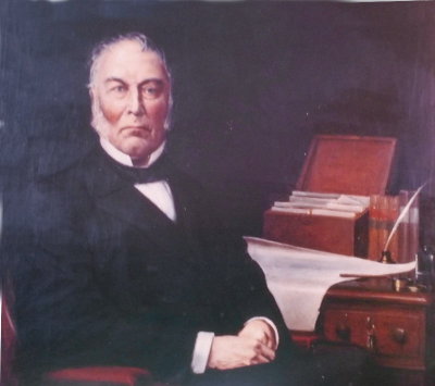 Hamilton Hume in a large oil painting