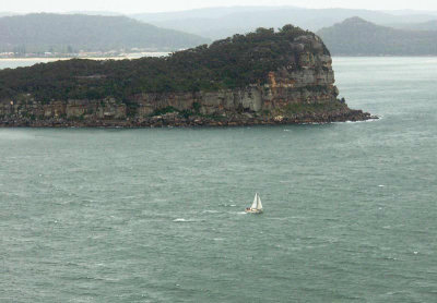 Lion Island and a small yacht