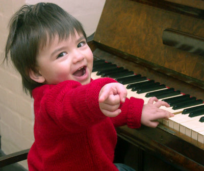 Charlie, the exuberant pianist, finds middle C