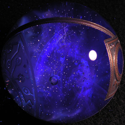 Sean mixed in some Lucy glass at the bottom of the core to add some UV glow, SO cool.