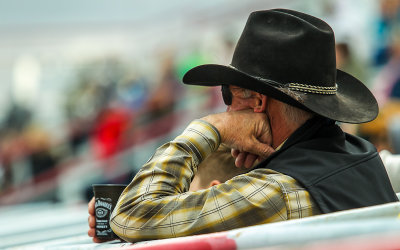 Tucson Rodeo fan watches the competition