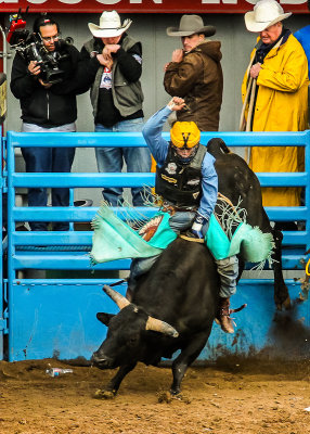 Cole Long rides out on bull Little Bill