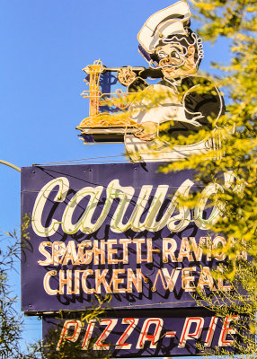 Caruso’s restaurant sign at the 4th Avenue Street Fair