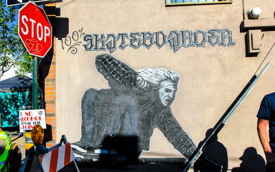 Skateboarder mural at the 4th Avenue Street Fair