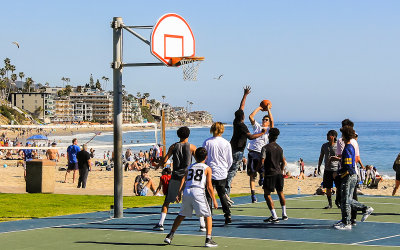 Basketball play on Laguna Beach