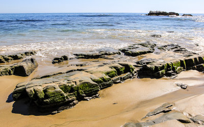 Rock formations along the beach in Laguna Beach
