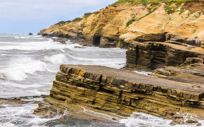 Rough surf pounds the coast in Cabrillo National Monument