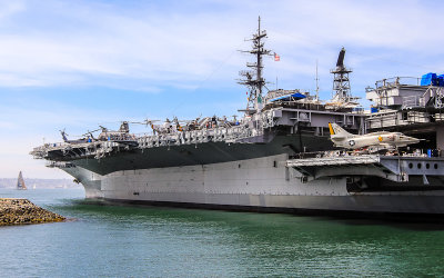 Aircraft carrier USS Midway docked in San Diego