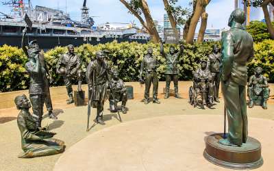 Bob Hope Memorial in front of the USS Midway in San Diego