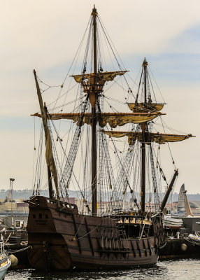 Replica of the San Salvador, captained in 1542 by Juan Rodriguez Cabrillo, in San Diego