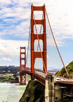 The Golden Gate Bridge from Vista Point in Golden Gate National Recreation Area