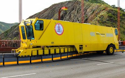The Road Zipper moving the center barrier in Golden Gate National Recreation Area