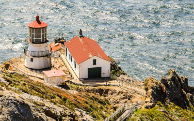 Point Reyes Lighthouse (built in 1870) in Point Reyes National Seashore
