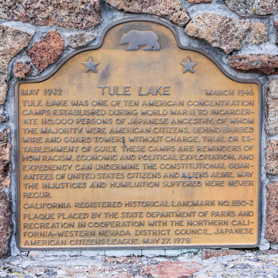 Historical marker at the Tule Lake Segregation Center