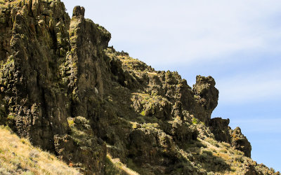 Rock formations on the Gillem Bluff Fault Escarpment in Tule Lake National Wildlife Refuge