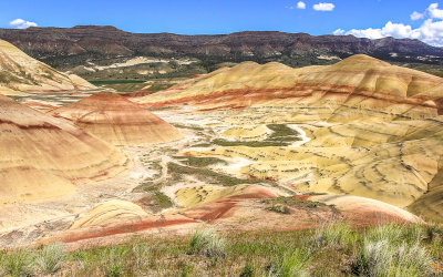 Painted Hills from the Overlook trail in the Painted Hills Unit of John Day Fossil Beds National Monument