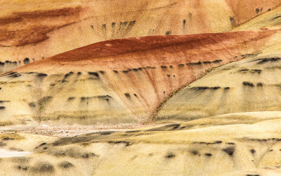 Close-up of the Painted Hills in the Painted Hills Unit of John Day Fossil Beds National Monument