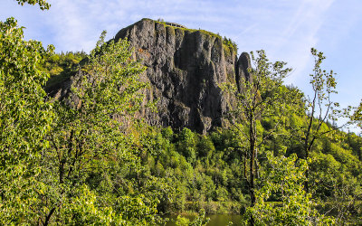 View of Crown Point from I-84 along the Columbia River Gorge