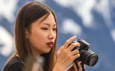 Canon Camera fan at the Hurricane Ridge Visitor Center in Olympic National Park