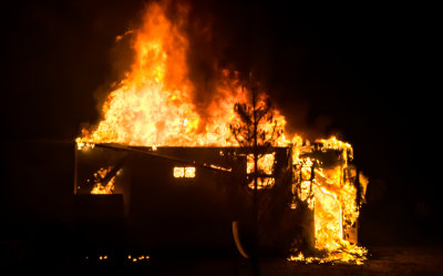 The front of my RV burning less than 15 minutes after the smoke detector went off