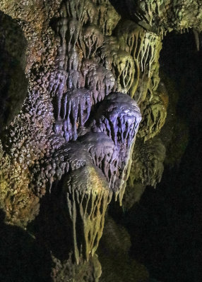 Flowstone on a cave wall in Jewel Cave National Monument
