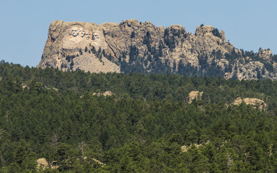 View of Mt Rushmore from along the Iron Mountain Road in Custer State Park