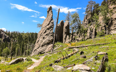 Cathedral Spires Trail rock formation in Custer State Park