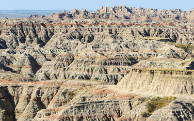 Peaks and basins extend to the horizon in Badlands National Park