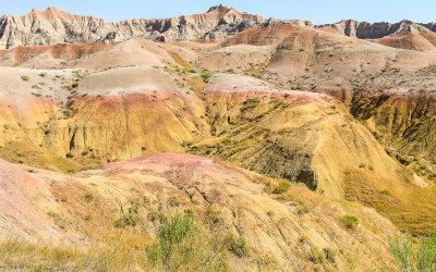 View of the Yellow Mounds in Badlands National Park