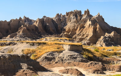 Irregular landscape in Badlands National Park