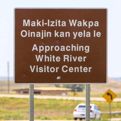 Visitor Center sign in the Stronghold Unit in Badlands National Park