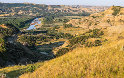 View of the Little Missouri River from the River Bend Overlook in Theodore Roosevelt NP - North Unit