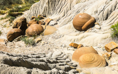 Cannonball Concretions from above in Theodore Roosevelt NP - North Unit