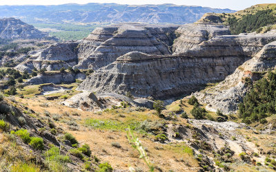 The badlands in Theodore Roosevelt NP - North Unit