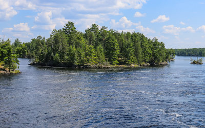 Canadian island as viewed from the Kettle Falls Dam in Voyageurs National Park