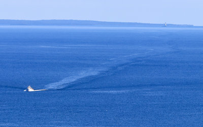 Sea Hunter II, viewed from Mount Rose in Grand Portage NM, returning from Isle Royale National Park