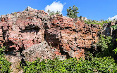 The Quartzite Cliffs along the Circle Trail in Pipestone National Monument