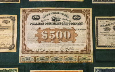 $500,000 Pullman Bond offering certificate of 1871 in Pullman National Monument