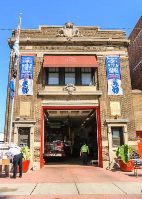 The Engine 76 “Official Cubs Firehouse” on Waveland Avenue across from Wrigley Field