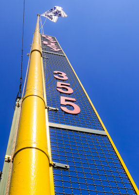 The left field foul pole at Wrigley Field