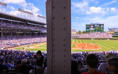 View from an “obstructed view” seat at Wrigley Field
