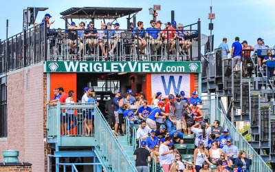 Wrigley rooftop seating outside of Wrigley Field