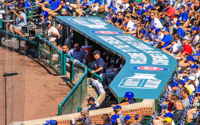 Visitors’ dugout at Wrigley Field
