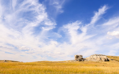 Clouds over the Daemonelix Trail in Agate Fossil Beds National Monument